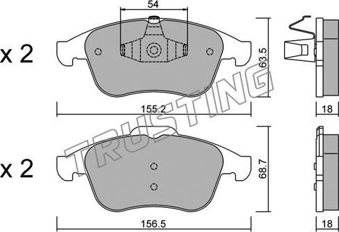 Trusting 819.0 - Brake Pad Set, disc brake autospares.lv