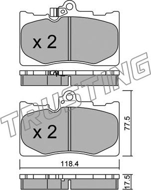 Trusting 815.0 - Brake Pad Set, disc brake autospares.lv