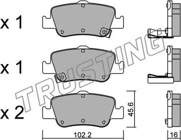 Trusting 812.0 - Brake Pad Set, disc brake autospares.lv