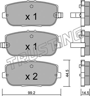 Trusting 888.0 - Brake Pad Set, disc brake autospares.lv