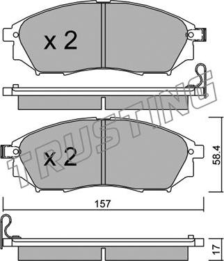 Trusting 835.0 - Brake Pad Set, disc brake autospares.lv