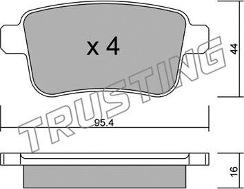 Trusting 830.0 - Brake Pad Set, disc brake autospares.lv