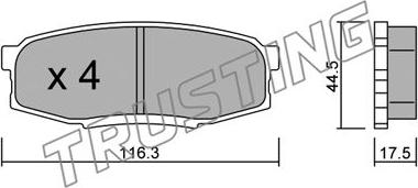 Trusting 838.0 - Brake Pad Set, disc brake autospares.lv