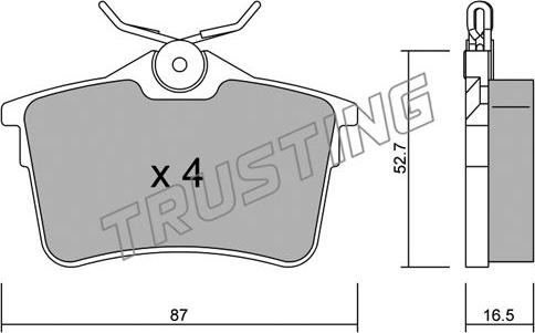 Trusting 832.0 - Brake Pad Set, disc brake autospares.lv