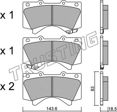 Trusting 837.0 - Brake Pad Set, disc brake autospares.lv