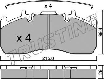 Trusting 824.0 - Brake Pad Set, disc brake autospares.lv