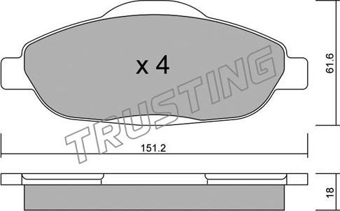 Trusting 820.0 - Brake Pad Set, disc brake autospares.lv