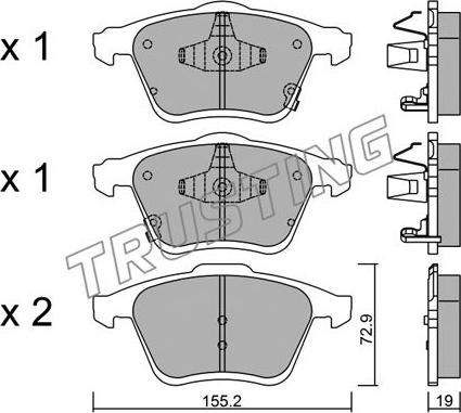 Trusting 821.0 - Brake Pad Set, disc brake autospares.lv