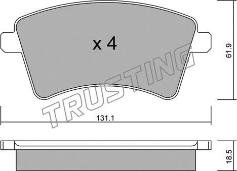 Trusting 828.0 - Brake Pad Set, disc brake autospares.lv