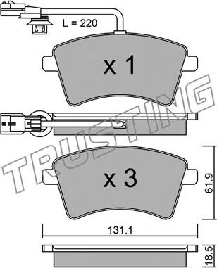 Trusting 828.1 - Brake Pad Set, disc brake autospares.lv