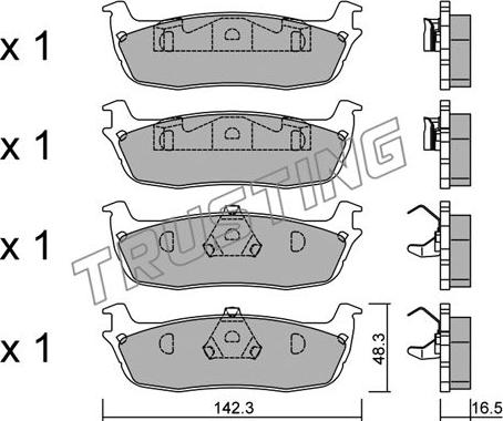 Trusting 875.0 - Brake Pad Set, disc brake autospares.lv