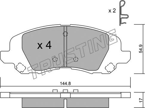 Trusting 878.0 - Brake Pad Set, disc brake autospares.lv