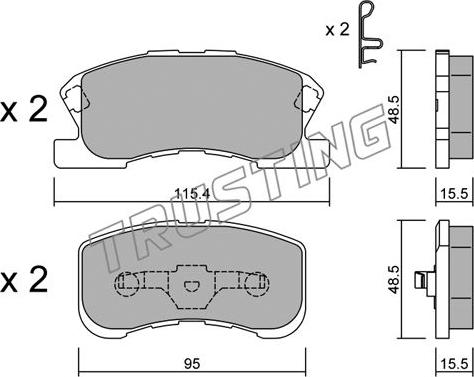 Trusting 390.0 - Brake Pad Set, disc brake autospares.lv