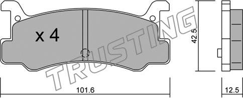 Trusting 398.0 - Brake Pad Set, disc brake autospares.lv