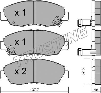 Trusting 393.0 - Brake Pad Set, disc brake autospares.lv