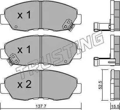 Trusting 393.1 - Brake Pad Set, disc brake autospares.lv