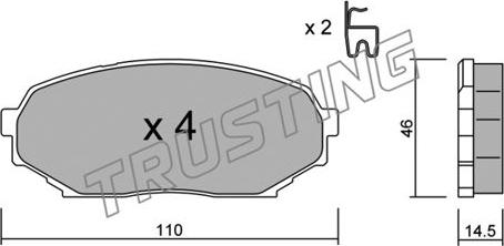 Trusting 397.0 - Brake Pad Set, disc brake autospares.lv