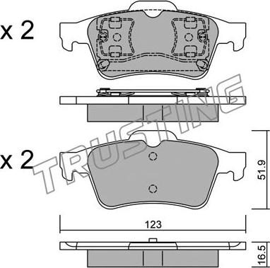 Trusting 346.0 - Brake Pad Set, disc brake autospares.lv