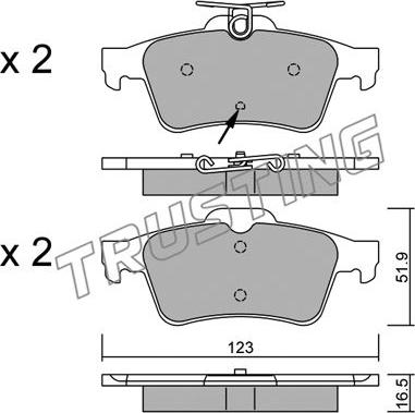 Trusting 346.2 - Brake Pad Set, disc brake autospares.lv