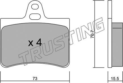 Trusting 342.0 - Brake Pad Set, disc brake autospares.lv