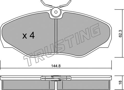 Trusting 347.2 - Brake Pad Set, disc brake autospares.lv