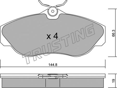 Trusting 359.0 - Brake Pad Set, disc brake autospares.lv