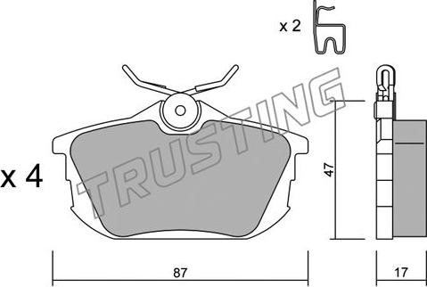 Trusting 356.0 - Brake Pad Set, disc brake autospares.lv