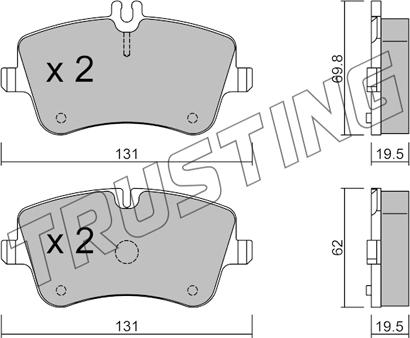 Trusting 351.0 - Brake Pad Set, disc brake autospares.lv