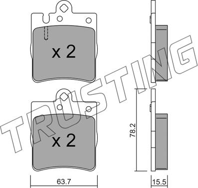 Trusting 353.0 - Brake Pad Set, disc brake autospares.lv