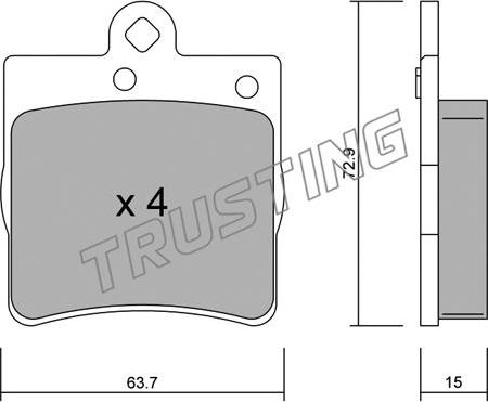 Trusting 352.0 - Brake Pad Set, disc brake autospares.lv