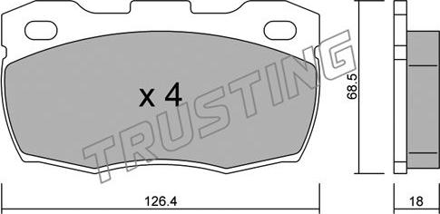 Trusting 361.0 - Brake Pad Set, disc brake autospares.lv