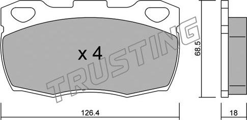 Trusting 361.1 - Brake Pad Set, disc brake autospares.lv