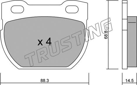 Trusting 363.0 - Brake Pad Set, disc brake autospares.lv
