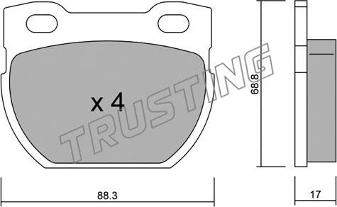 Trusting 363.1 - Brake Pad Set, disc brake autospares.lv