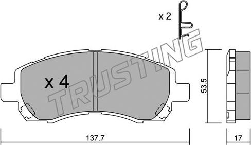 Trusting 304.0 - Brake Pad Set, disc brake autospares.lv