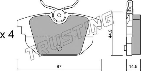 Trusting 308.0 - Brake Pad Set, disc brake autospares.lv