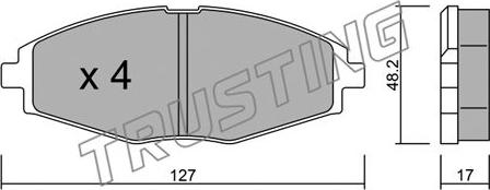 Trusting 302.0 - Brake Pad Set, disc brake autospares.lv