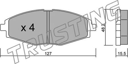 Trusting 302.1 - Brake Pad Set, disc brake autospares.lv