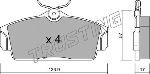 Trusting 314.0 - Brake Pad Set, disc brake autospares.lv