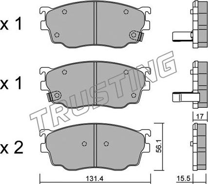 Trusting 310.0 - Brake Pad Set, disc brake autospares.lv