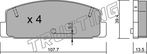 Trusting 311.0 - Brake Pad Set, disc brake autospares.lv