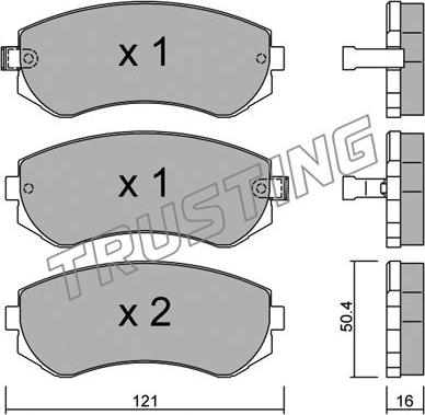 Trusting 313.0 - Brake Pad Set, disc brake autospares.lv