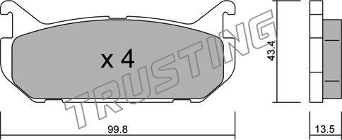 Trusting 312.0 - Brake Pad Set, disc brake autospares.lv