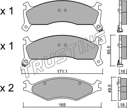 Trusting 384.0 - Brake Pad Set, disc brake autospares.lv