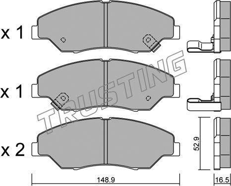 Trusting 385.0 - Brake Pad Set, disc brake autospares.lv