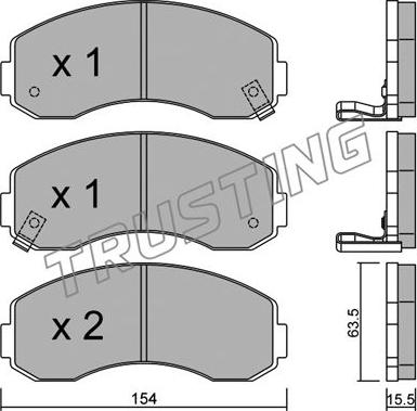 Trusting 386.0 - Brake Pad Set, disc brake autospares.lv