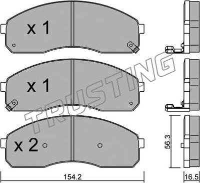 Trusting 383.0 - Brake Pad Set, disc brake autospares.lv