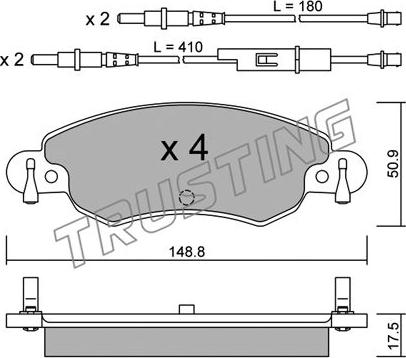 Trusting 339.0 - Brake Pad Set, disc brake autospares.lv