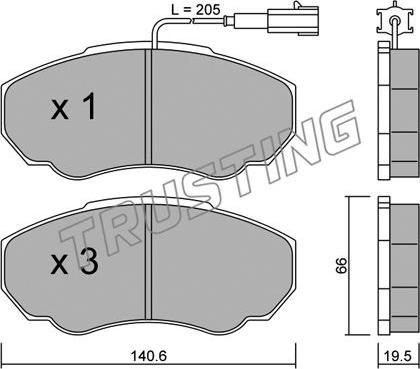 Trusting 334.0 - Brake Pad Set, disc brake autospares.lv