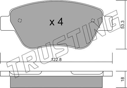 Trusting 330.1 - Brake Pad Set, disc brake autospares.lv